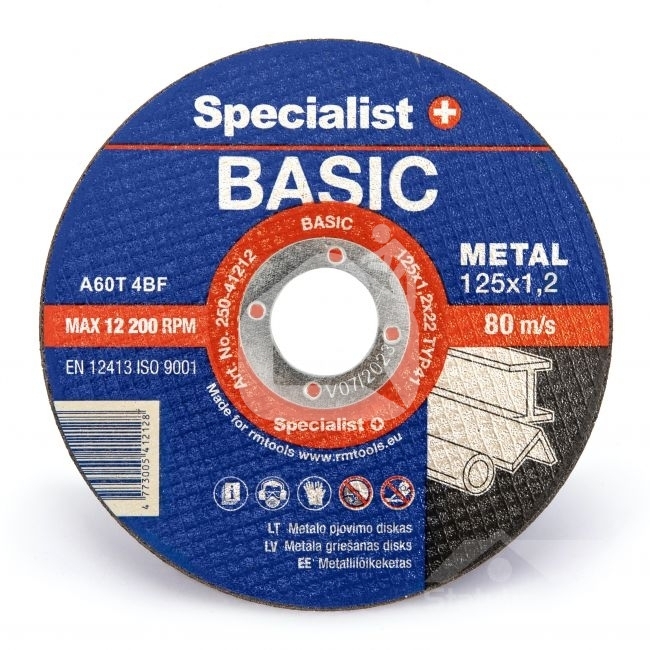 Met. pj. diskas BASIC 125x1,2x22 mm