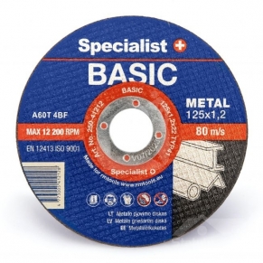 Met. pj. diskas BASIC 125x1,2x22 mm