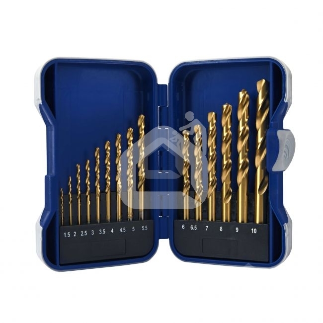 Titanium grąžtų rinkinys 1,5-10 mm 15 vnt