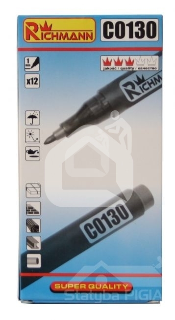 Juodas markeris 1 mm