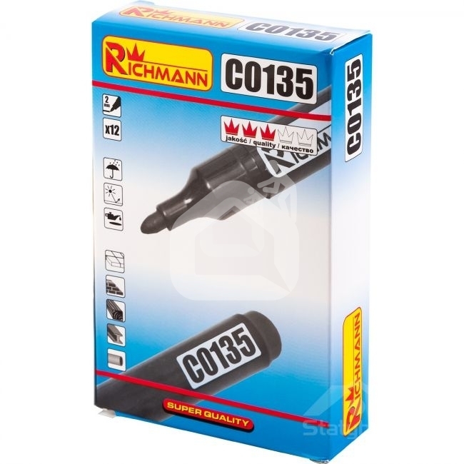 Juodas markeris 2 mm