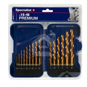 Titanium grąžtų rinkinys 1,5-10 mm 15 vnt