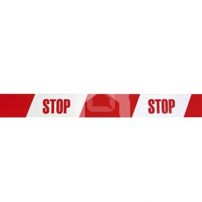 „STOP" juosta 90 m x 75 mm raudona/balta