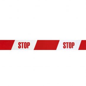 „STOP" juosta 90 m x 75 mm raudona/balta