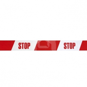 „STOP" juosta 90 m x 75 mm raudona/balta