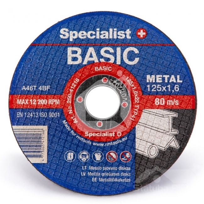 Met.pj. diskas BASIC125x1,6x22 mm