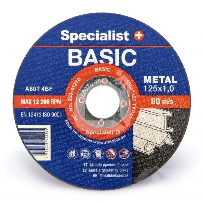 Met.pj. diskas BASIC 125x1x22 mm