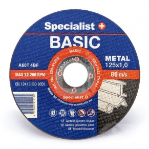 Met.pj. diskas BASIC 125x1x22 mm