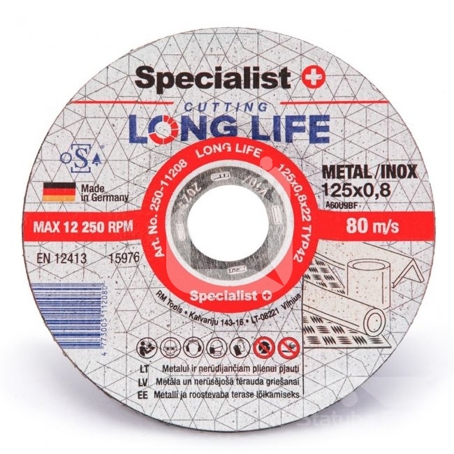Metalo pj.diskas LONG LIFE 125x0,8x22 mm
