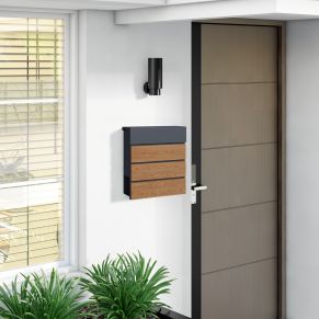 Pašto dėžutė MIKKO, pilka / medžio imitacija