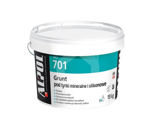 Gruntas, Alpol AG701, kvarcinis, 13kg. (prieš silikatinį ir silikoninį tinką)