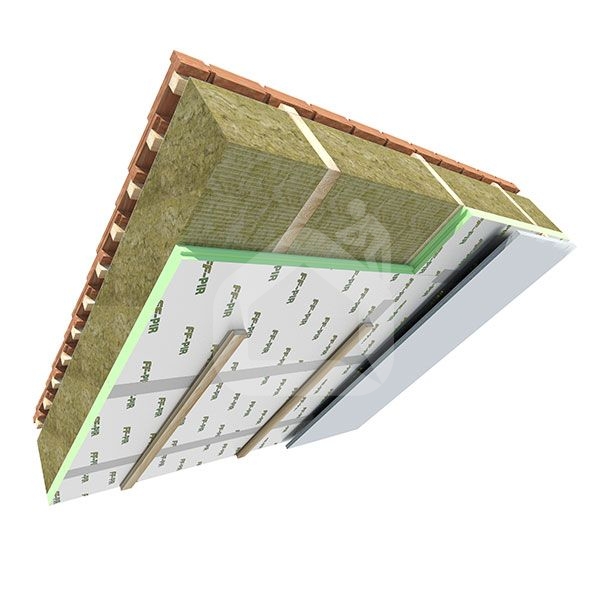 Poliuretano plokštė Finnfoam FF-PIR ALK, frezuota, 50x600x2400 mm