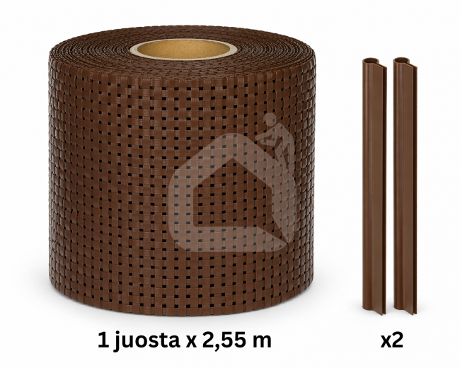 Tvoros juosta Rattan 190 mm x 2,55 m + 2 vnt. laikiklių, 830 g/m²
