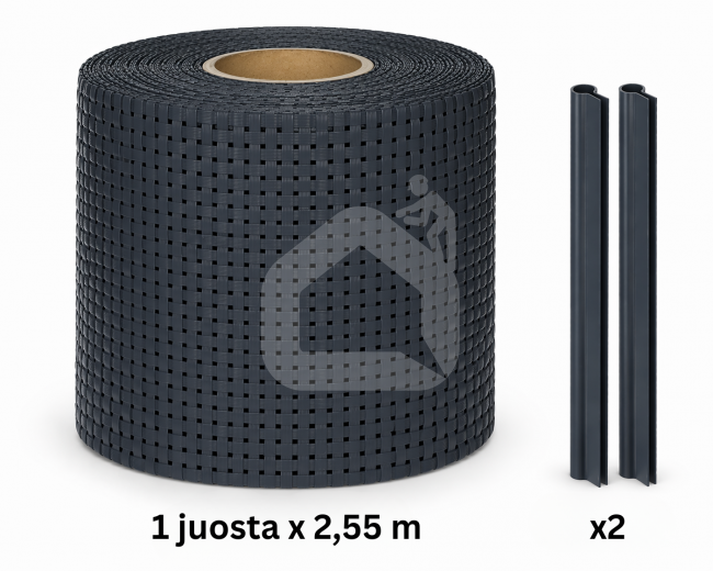 Tvoros juosta Rattan 190 mm x 2,55 m + 2 vnt. laikiklių, 830 g/m²
