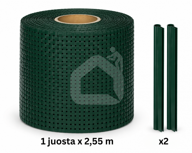 Tvoros juosta Rattan 190 mm x 2,55 m + 2 vnt. laikiklių, 830 g/m²