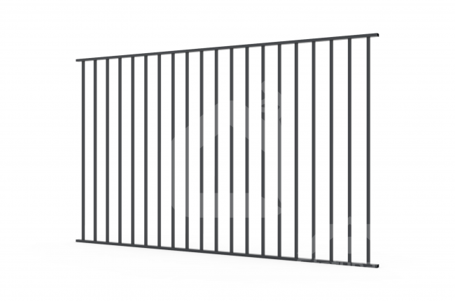 Metalinė 20x20 strypų tvora, 1200x2500 mm (uždara)