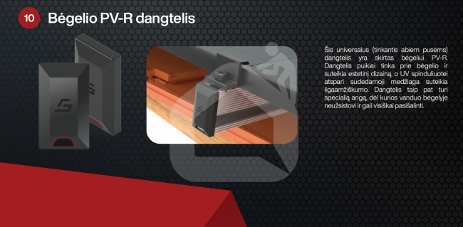 Bėgelio PV-R, 31x55 dangtelis, juodas