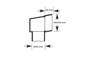 Līkums stūra ieejas savienošanai 100x100 mm, Ø80-100 mm