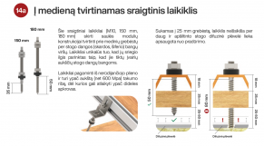 Sraigtinis laikiklis į medį, M10X, 150-180 mm, 25 mm lotui