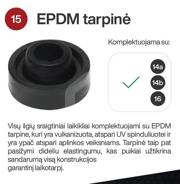 EPDM tarpinė, M8