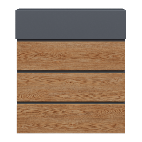 Pašto dėžutė MIKKO, pilka / medžio imitacija