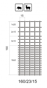 Miško tvoros tinklas, MEDIUM, 1600 mm, (160/23/15), ø1,9/2,4 mm, 50 m, ZN