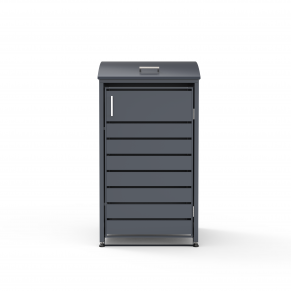 Vienvietė šiukšlių konteinerio pastogė apvalintu dangčiu MIKKO