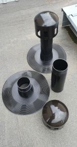 Ventilācijas skurstenis D125, plakaniem jumtiem