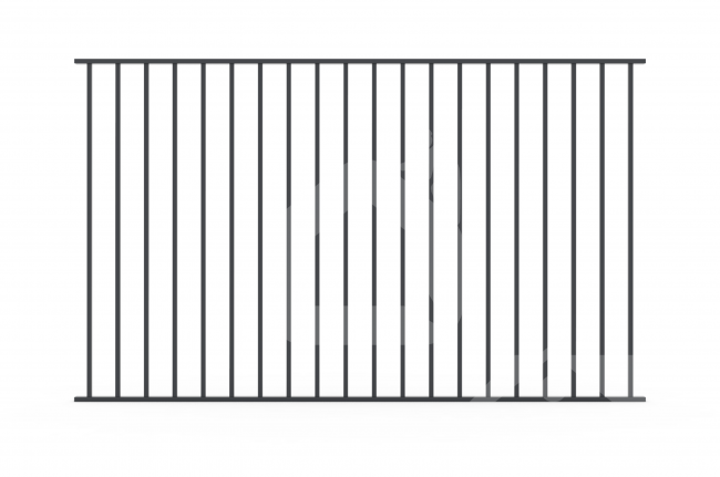 Metalinė 20x20 strypų tvora, 1200x2500 mm (uždara)