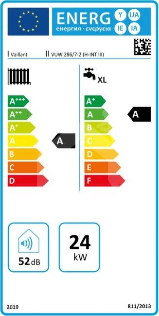 Dujinis kondensacinis katilas Vaillant ecoTEC PURE VUW 286/7-2 (H-INT III), šild. galia 24 kW