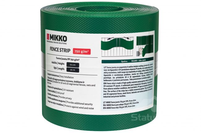 Segmentinės tvoros juosta MIKKO 190 mm x 26 m, 750 g/m² (paskutiniai vienetai)