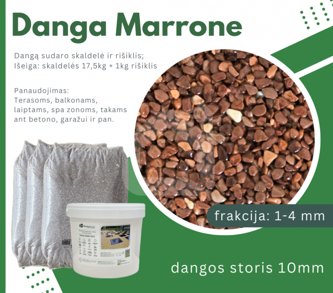 Skaldos danga Marrone 1-4 mm, ruda