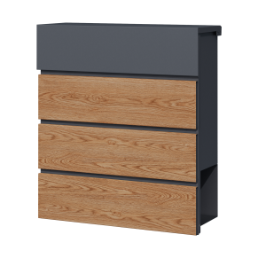 Pašto dėžutė MIKKO, pilka / medžio imitacija