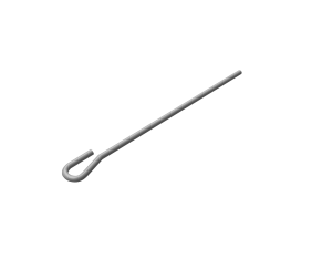 Gipso profilio pakabinimui skirtas strypas su kilpa, 250 mm