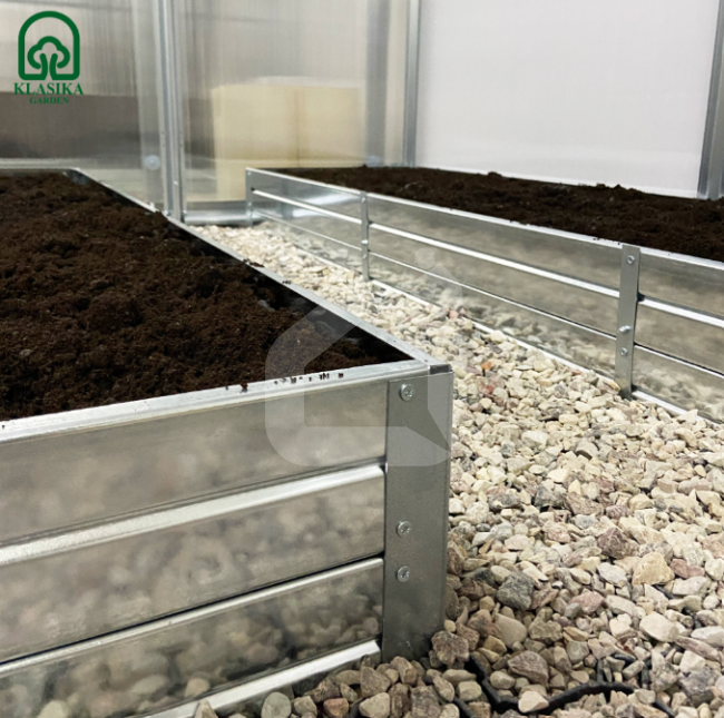 Pakeltų lysvių komplektas KLASIKA GARDEN, 2,35-2,5 m pločio šiltnamiui