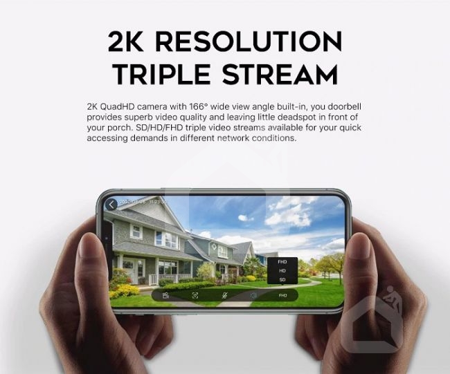 Išmanusis buto durų skambutis Wi-Fi SMARTHOME SLIM