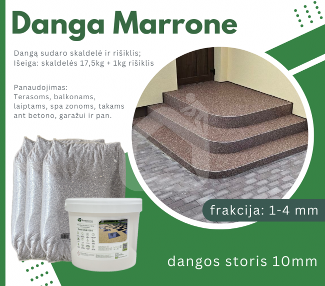 Skaldos danga Marrone 1-4 mm, ruda