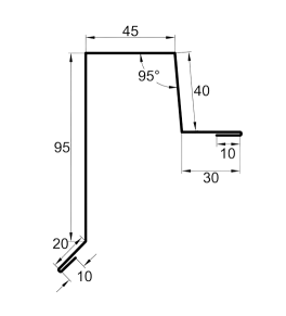 PĒC PASŪTĪJUMA! Vējmala classic 95x40x45 mm, dažādas krāsas un apdare