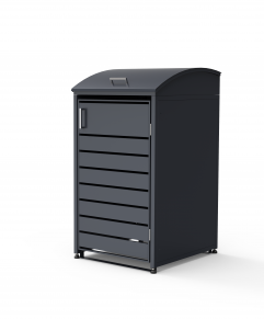 Vienvietė šiukšlių konteinerio pastogė apvalintu dangčiu MIKKO