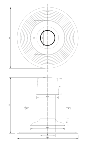 Ventiliacinis kaminėlis D75 H275, plokštiems stogams