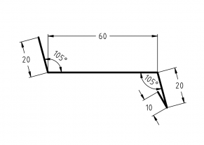 PĒC PASŪTĪJUMA! Palodze 60x20 mm, dažādas krāsas un pārklājumi