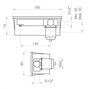 Vidinė vandens maišytuvo dalis, su dėžute (VIKTOR, VERSILIA, ITALIA R)