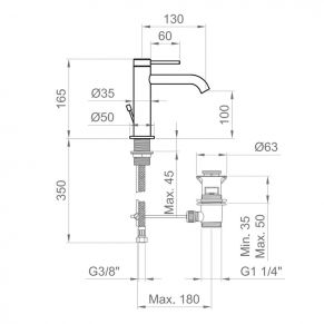 Vandens maišytuvas VIKTOR, su dugno vožtuvu