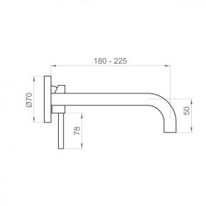 Sieninis išorinis maišytuvas VIKTOR su 180 mm snapeliu ir atskiromis plokštelėmis