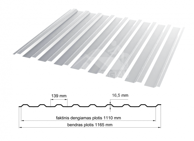 Trapecinis profilis C-20R RAL9003