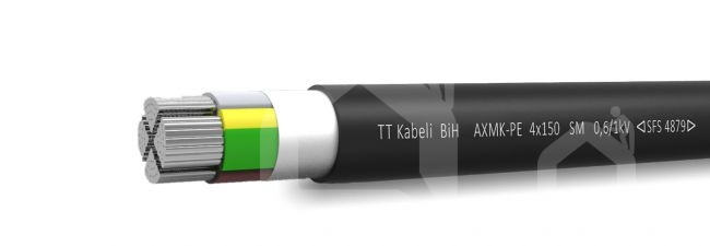 AC keturių gyslų kabelis ilgiems ruožams, 4x95 mm², aliuminis, TTCABLES