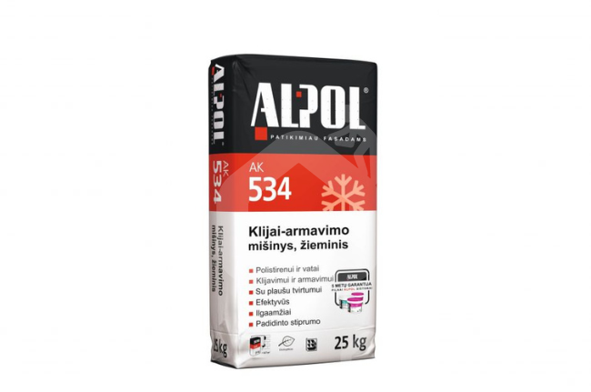 Žieminis armavimo mišinys-klijai Alpol AK534, 25kg.