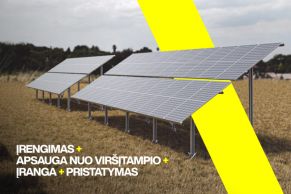 Antžeminė saulės elektrinė 7kW komplektas su montavimu