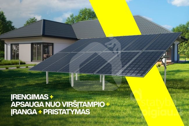 Antžeminė saulės elektrinė 25kW komplektas su montavimu