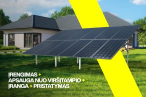 Antžeminė saulės elektrinė 25kW komplektas su montavimu